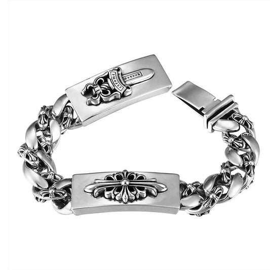 Chrome Hearts ダブルID ファンシーリンクブレスレット -8